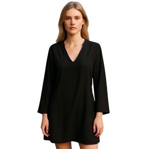 ELIZABETH & JAMES LONG SLEEVE BLACK VNECK MINI DRESS 4